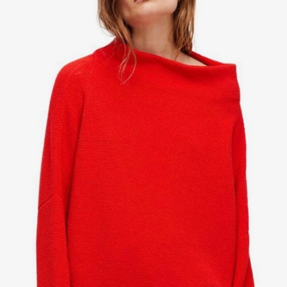 Free People Ottoman Slouchy Tunic Red